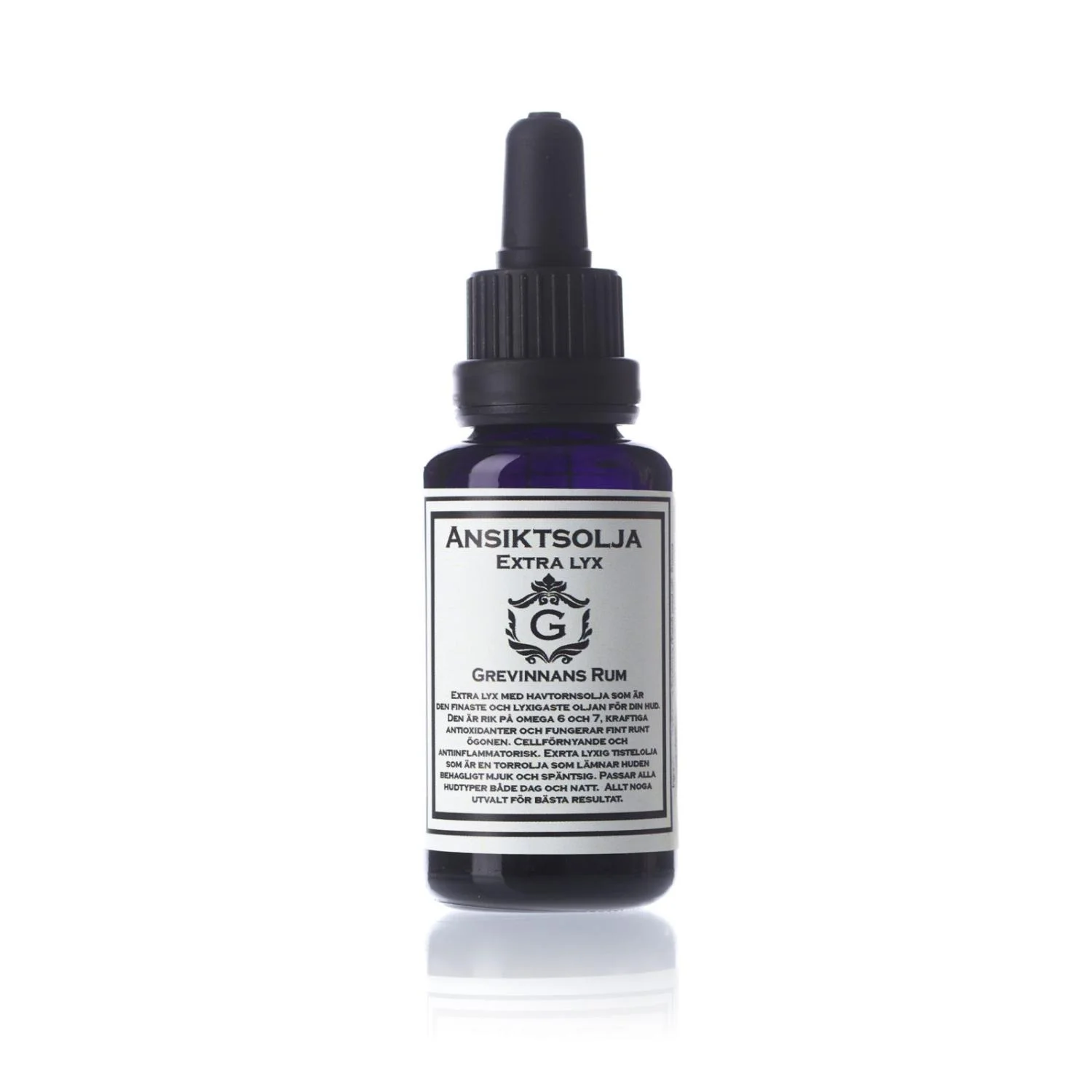 Extra Lyx 30 ml Kraftfull anti-ageolja med havtornsolja från Norrland. Från Grevinnans Rum